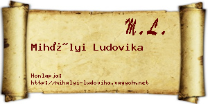 Mihályi Ludovika névjegykártya